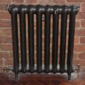 2 x Vintage Cast Iron Radiators With 8 Panels Each - H63 x 78 x D12 cms - Ref BB000 TF - CL351 - Loc