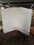 1 x Corner Slat Wall Unit on Castors - H180 x W120 x D120 cms - Ref M567 3F - CL351 - Location: