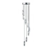 1 x Sculptured Ice 8 Light Ceiling Pendant Polished Chrome - New Boxed Stock - CL364 - Ref: PAL Edin