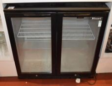 1 x Blizzard Two Door Back Bar Bottle Cooler - H90 x W90 x D51 cms - Ref BB139 TF - CL351 -