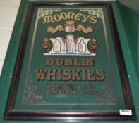 1 x Framed Advertisement Picture - Mooneys Dublin Whiskies - J.G. Mooneys & Co Ltd Dublin, Belfast &