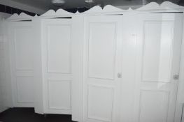 1 x Row of Four Toilet Cubicles - H210 x W326 x D155 cms - Ref BB TF W - CL351 - Location: Chorley
