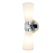1 x Ex Display Twin Chrome Glass Wall Light - CL364 - Ref: PAL Edin/2 12443 - Location: Altrincham