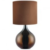 1 x Ex Display 1 Light Table Lamp Brown Glass With Shade - CL364 - Ref: PAL Edin/3 14757 - Location: