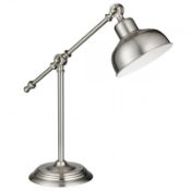 1 x Macbeth 1 Light Table Lamp Satin Silver - New Boxed Stock - CL364 - Ref: PAL Edin/1 2020SS - Lo