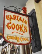 1 x Captain Cooks Candy Cove Swinging Metal Shop Sign - 121 x 91 cms - Ref BB000 GF - CL351 - Locati