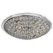 1 x EX DISPLAY ORION CHROME 3 LIGHT SEMI FLUSH FITTING WITH CLEAR CRYSTAL BUTTONS -CL364 - Ref: ERP2