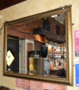 1 x Ornate Wall Mirror With Gold Finish and Bevelled Glass - 116 x 90 cms - Ref BB584 TFF - CL351 -