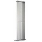 1 x Hudson Reed Cypress Single Panel Bathroom Heated Towel Rail High Gloss Silver (1800 x 405mm) - N