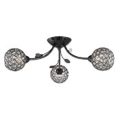 1 x Bellis II 3 Light Semi Flush Ceiling Light Black Chrome - New Boxed Stock - CL364 - Ref: PAL Edi