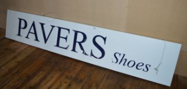 1 x Suspended Pavers Shoes Sign in White and Blue - W270 x H50 cms - Ref BB851 2F - CL351 -