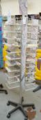 1 x Retail Carousel Display Stand With Approx 50 x Personalised Etched Writing Pens - Unused Stock -