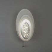 1 x LED Oval Chrome Wall Light With Frosted Glass - Ex Display Stock - CL298 - Ref J143 - Location:
