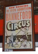 1 x Framed Circus Poster - Now Booking the 1975 Addition Hanneford Circus - 16 x 24 Inch - Ref BB706