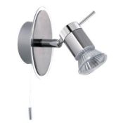 1 x EX DISPLAY ARIES LED IP44 CHROME - SATIN SILVER WALL SPOTLIGHT - CL364 - Ref: PAL Edin/2 12115 -