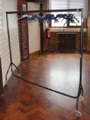 1 x Steel Clothes Rail on Wheels - Ref BB696 TF - CL351 - Location: Chorley PR6