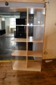 1 x Display Unit With Beech Finish and Perspex Sides - H198 x W98 x D45.5 cms BB487 3F - CL351 -