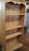 1 x Solid Pine Bookcase With Five Adjustable Shelves - H182 x W91 x D30 cms - M536 3F - CL351 -