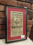 1 x Framed Picture With Magic and Mystery Surrey Theatre Advertisement - 55 x 34 cms - M550 3F -