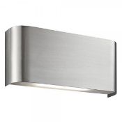 1 x Ex Display Up/Downlighter Wall Light Satin Silver - CL364 - Ref: PAL Edin/2 12500 - Location: Al
