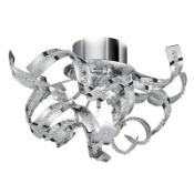 1 x Sparkles Chrome 5 Light Semi-flush Fitting With Acrylic Drops Ribbon Design - New Boxed Stock -