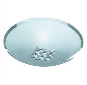 1 x Quadrex Round Flush (32cm Dia) Light With Square Crystal Windows - Ex Display Stock - CL323 - Re