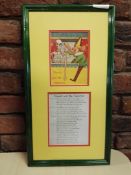 1 x 'Punch And The Skeleton' Framed Picture - Dimensions: H54 x W29cm - Ref M553 / BC
