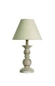 1 x Ex Display Washed Wood Table Lamp Cream - CL364 - Ref: PAL Edin/3 14545 - Location: Altrincham W