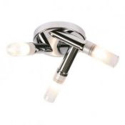 1 x Ex Display Modern Chrome Triple Bathroom Flush Ceiling Light - CL364 - Ref: ERP1- H373 - Locati