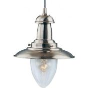 1 x A Pair Of Fisherman Light Ceiling Pendant Satin Silver - New Boxed Stock - CL364 - Ref: PAL Edin