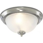 1 x Ex Display American Diner 2 Light Flush Ceiling Light Polished Chrome - CL364 - Ref: PAL Edin/2