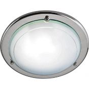1 x Ex Display Jupiter 1 Light Flush Ceiling Light Satin Silver - CL364 - Ref: PAL Edin/2 12624 - Lo
