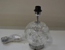 1 x CHELSOM Round Glass Table Lamp With A Chrome Base - Dimensions: H35/D16cm - New/Unused boxed sto