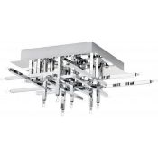 1 xEX DISPLAY LATTICE CHROME 15 LIGHT FLUSH FITTING WITH CRISS CROSS PATTERN - CL364 - Ref: ERP2- H3