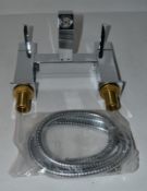 1 x Vogue Series 1 Bath Modern Bath Shower Mixer Tap With Shower Hose In Bright Chrome - High Qualit