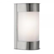 1 x Outdoor 1 Light Wall Light Stainless Steel IP44 - New Boxed Stock - CL364 - Ref: PAL Edin/1 412