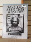 1 x Metal Harry Potter Wizard Sign - Ref M558 2F - 42 x 30 cms - CL351 - Location: Chorley PR6 The