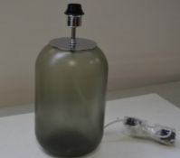 1 x CHELSOM Cylinder Shaped Glass Table Lamp With A Chrome Top - Dimensions:H/D56cm - New/Unused box