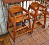 7 x Childrens Wooden High Chairs - CL363 - Location: Stevenage SG1