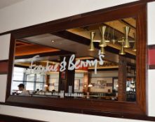 1 x Large Wood Framed 'Frankie & Bennys' Branded Mirror - Dimensions: H110 x W220cm - Ref: LHW - CL3