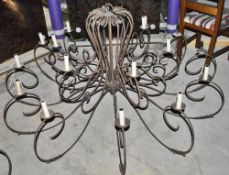 2 x (Pair of) Large Rustic Ornate Gothic 20 Candle Chandelier Light Fittings - Diameter 170 cms x Dr