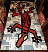 1 x Large Rectangular Mosaic Mexican Lizard Dining Table - Bespoke Table by Imperial Mosaics With Ca