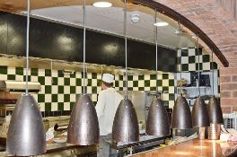 7 x Commercial Food Warming Heat Lamps With Curved Holding Rail - CL366 - Ref BB1085 - Location: Mil