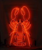 1 x 'LOBSTER' Neon Sign - 1.5 Metre Tall - Recently Removed From A City Centre Restaurant