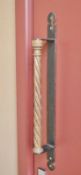 1 x Iron Door Handle With Twisted Wood Insert - Height 62 cms - CL363 - Location: Stevenage SG1