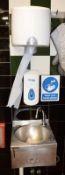 1 x Basix Hands Free Hand Wash Basin With Mixer Tap and Paper / Soap Dispensers - CL366 - Ref BB1064