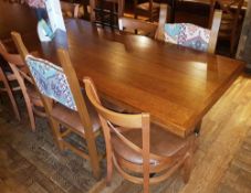 1 x Paneled Design Rectangular Restaurant Dining Tables With Cast Iron Bases - H76 x W160 x D75 cms