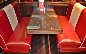 2 x Contemporary Seating Booths Sections Upholstered In A Bright Red Faux Leather - CL366 - Location