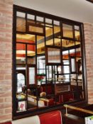 1 x Stylish Framed Screen Divider With Glass Panels - Dimensions: H167 x W157cm - CL366 - Location: