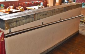 1 x Brushed Chrome Safety Hand Rail - Wall Mounted - Length 360 cms - CL363 - Location: Stevenage SG